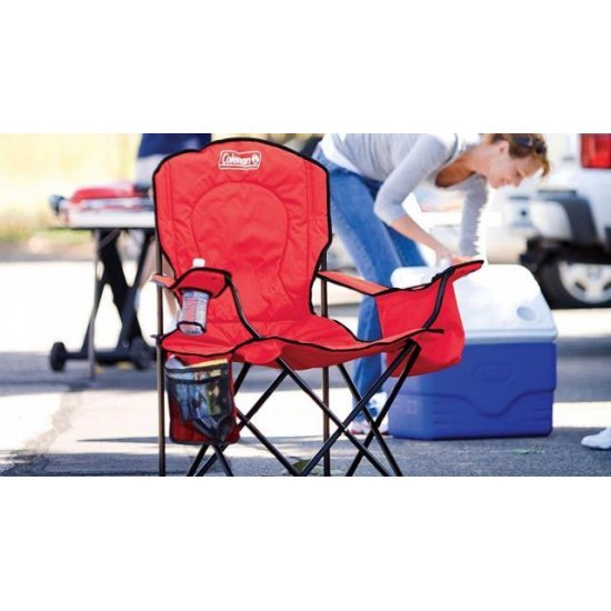 coleman cooler quad chair red