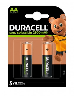 باتری قلمی قابل شارژ مدل Duracell - 2500mAh AA2