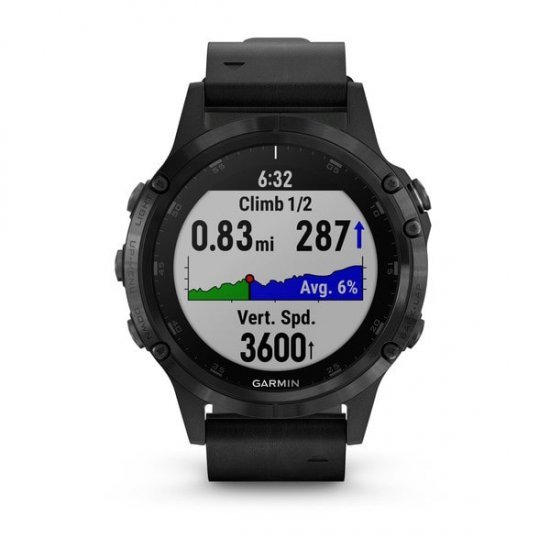 ساعت مچی ورزشی مدل Garmin - Fenix 5 Plus with Black Leather Band