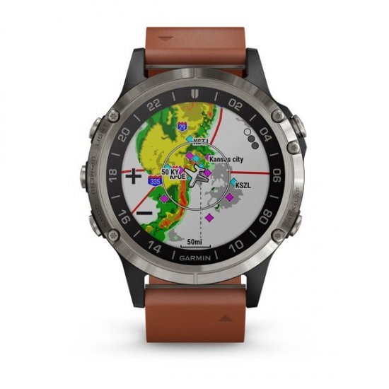 ساعت مچی ورزشی مدل Garmin - D2 Delta Aviator Watch with Brown Leather Band
