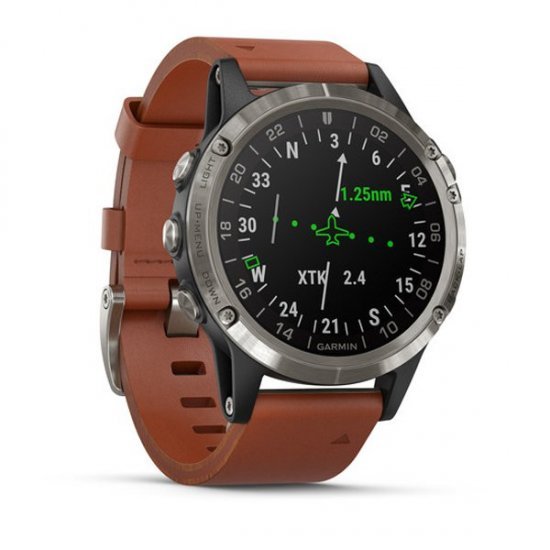 ساعت مچی ورزشی مدل Garmin - D2 Delta Aviator Watch with Brown Leather Band