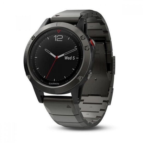 ساعت مچی ورزشی مدل Garmin - Fenix 5 Slate Gray Sapphire with Metal Band