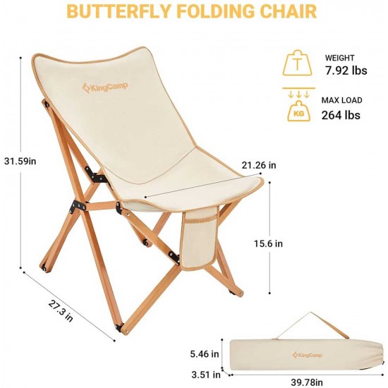 صندلی کمپ مدل KingCamp - Butterfly Wooden / KC2124