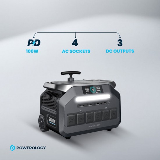 باتری 2400 وات مدل Powerology - Solar Input Portable Generator