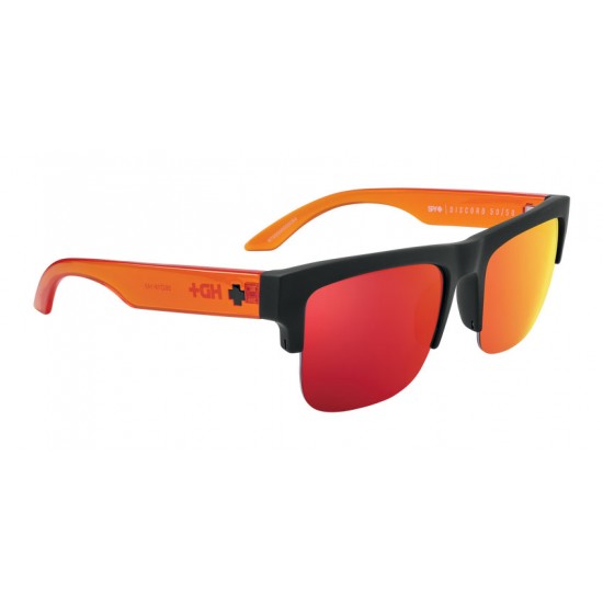 عینک آفتابی مدل Spy - Discord 5050 Soft Matte Black Translucent Orange