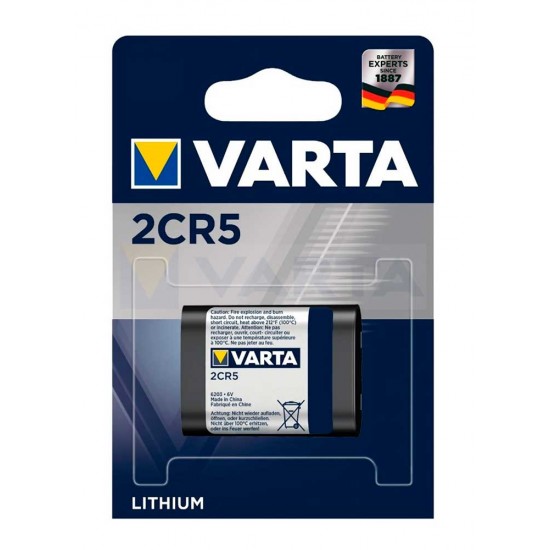 باتری لیتیومی استوانه ای مدل Varta - 2CR5