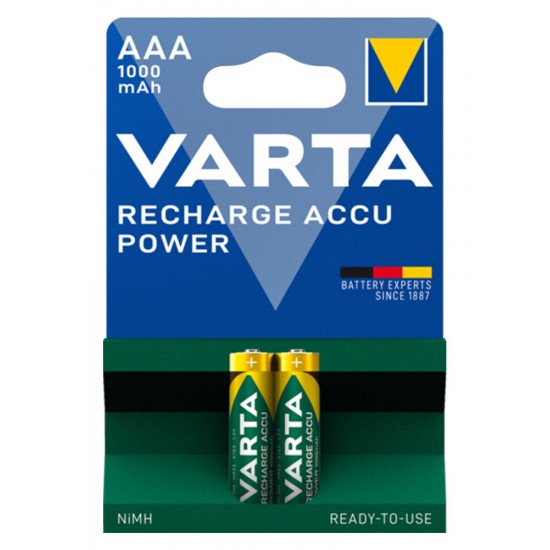 باتری نیم قلمی قابل شارژ مدل Varta - ACCU AAA2