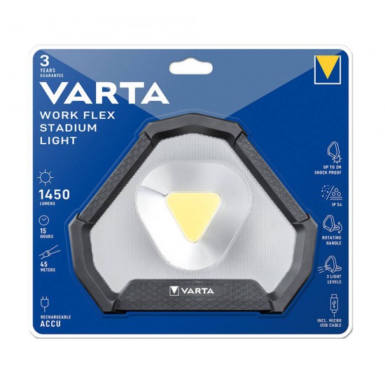 چراغ قوه شارژی مدل Varta - Work Flex Stadium