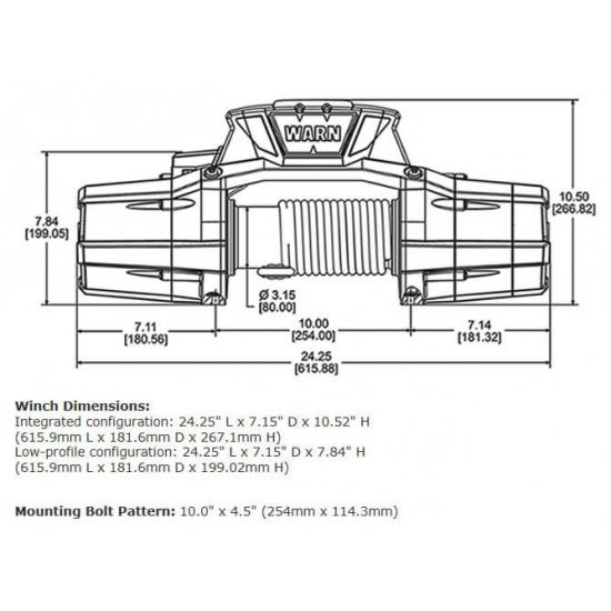 وینچ آفرود 5.4 تنی ریموت دار وارن مدل Warn - Zeon 12 Platinum