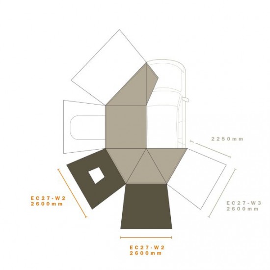 دیواره سایبان خودرویی مدل Darche - E27 W2 Left Side