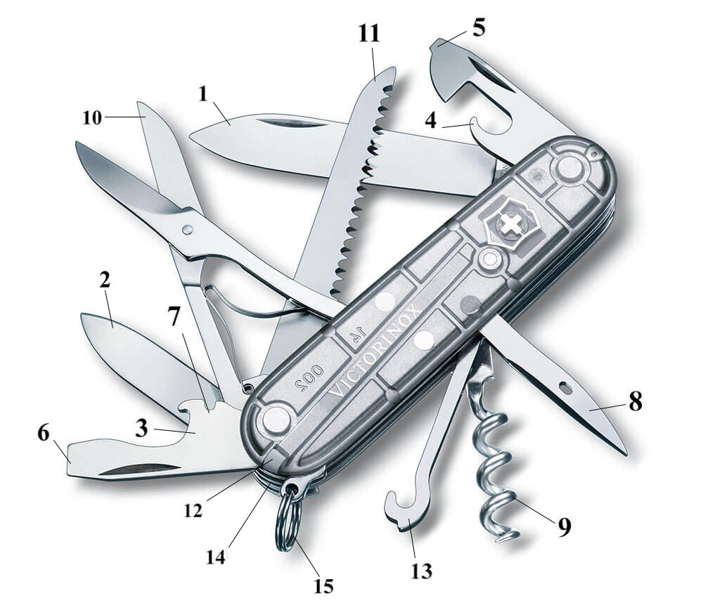 چاقو 15 کاره مدل Victorinox - Huntsman / SilverTech