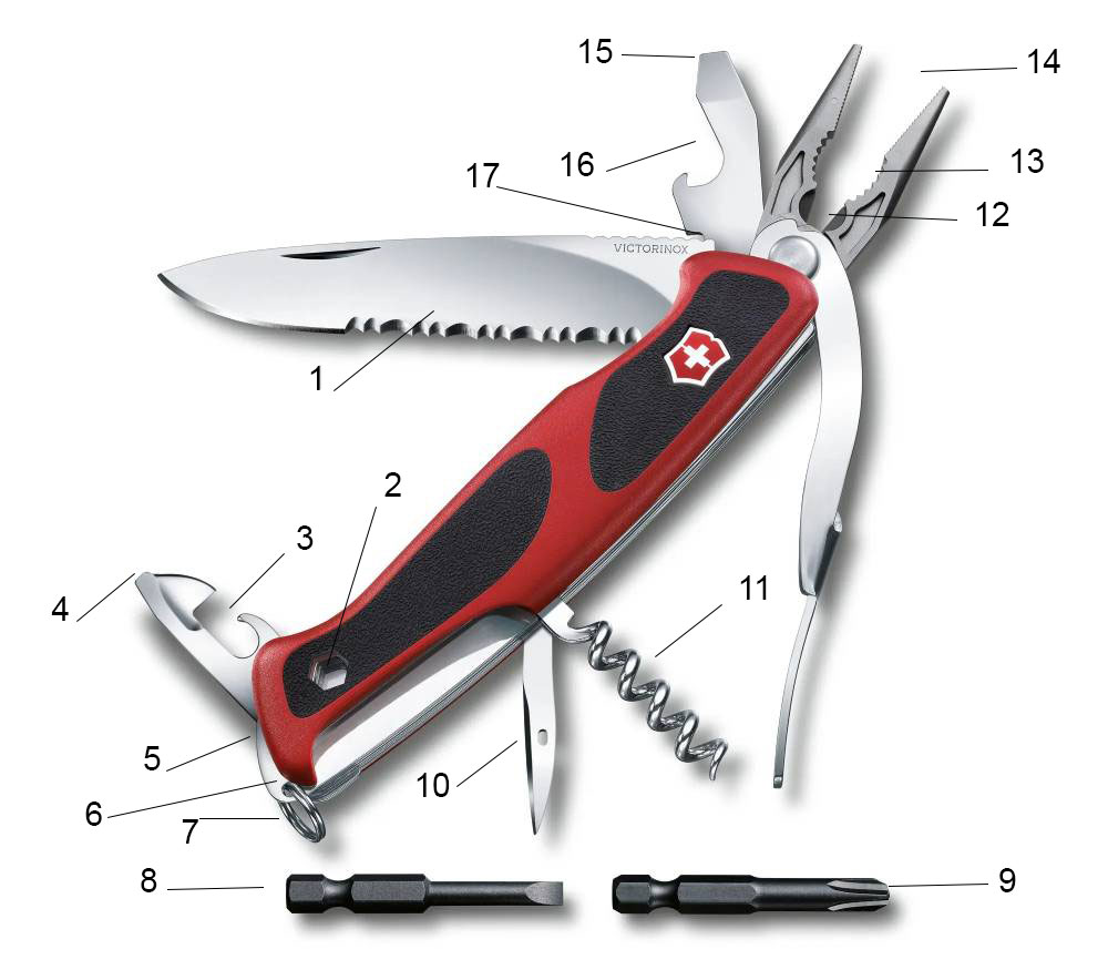 چاقو 7 کاره مدل Victorinox - Ranger Grip 71 Gardener