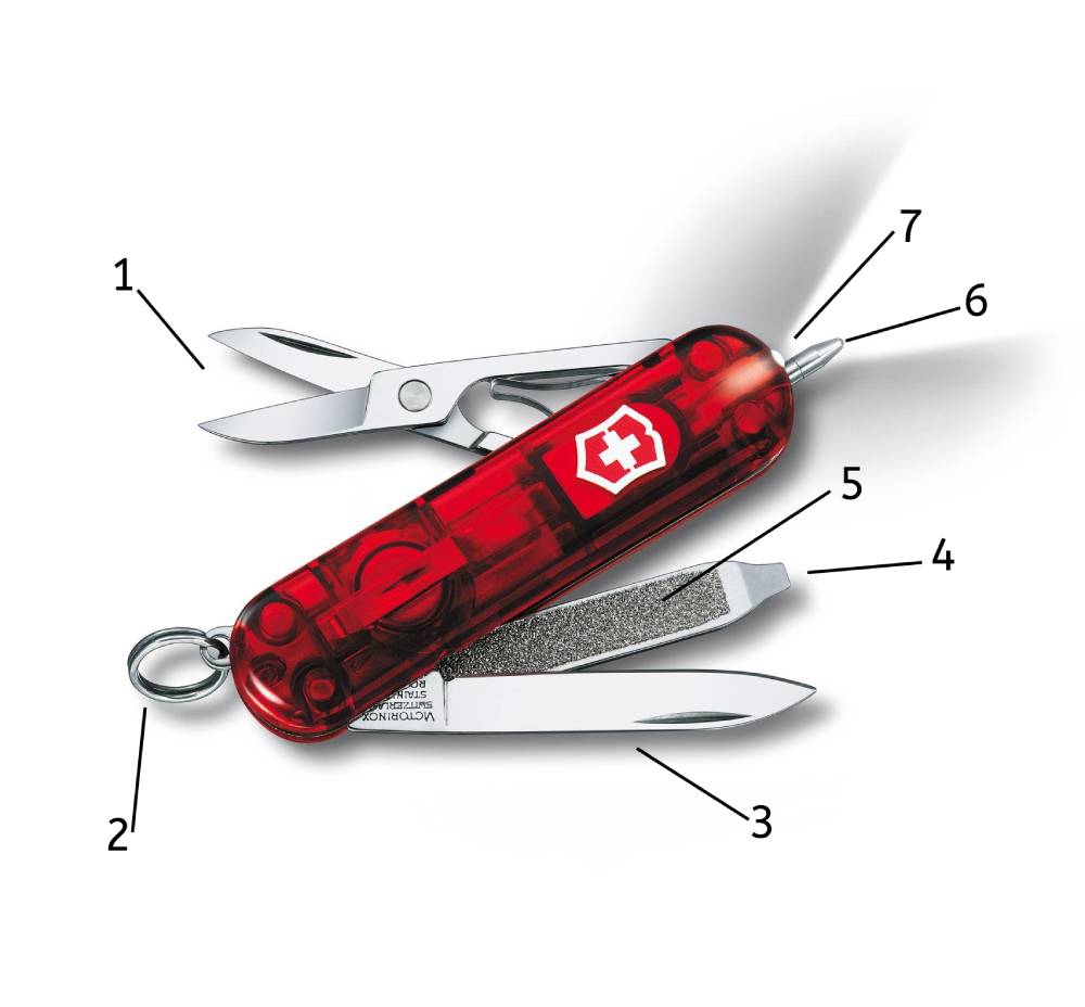 چاقو 7 کاره مدل Victorinox - Signature Lite / Red Transparent